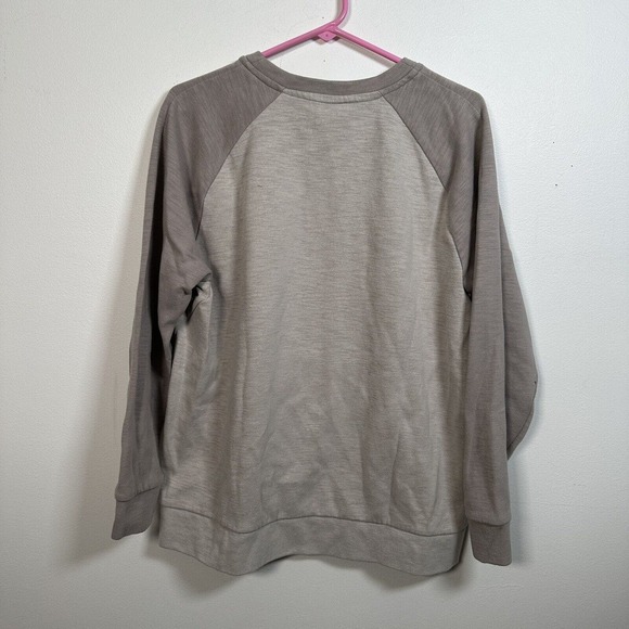 Nike Sweatshirt Crewneck Front Pocket Beige Two Tone Men’s Size Large - Picture 3 of 7